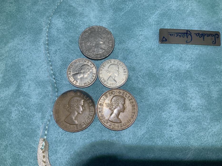 Lote moedas  Inglaterra - Rainha Elizabeth II 1956 a 1964