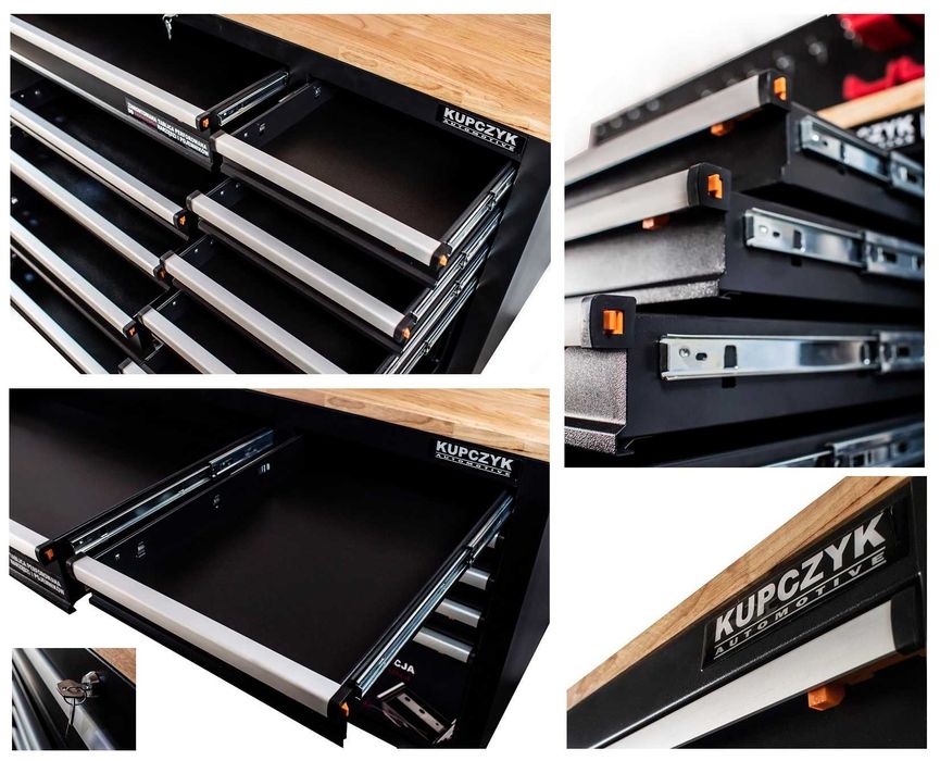 Stół warsztatowy szafka wózek 10 szuflad narzędziowy z tablicą Kupczyk