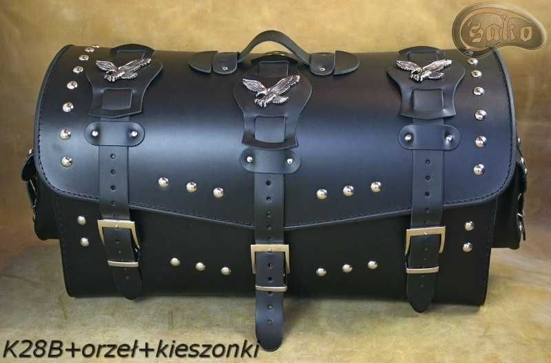 Kufer K280 z zamkiem, kieszonkami oraz nakładkami