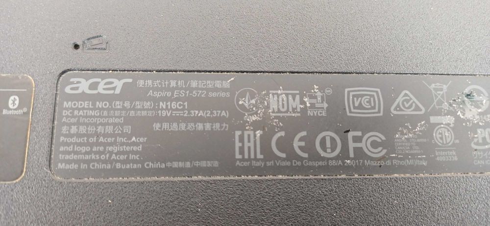 Teclado para Portatil ACER modelo: Aspire ES1-572-52LT - Model: no: N16 C1