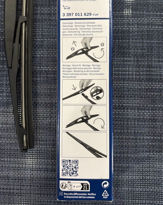 Щітка склоочисника задня каркасна (двірник) Bosch Twin (250 мм)