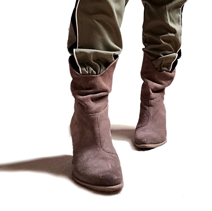 Saway 37 zamszowe botki Ines cappuccino skóra beż airstep venezia