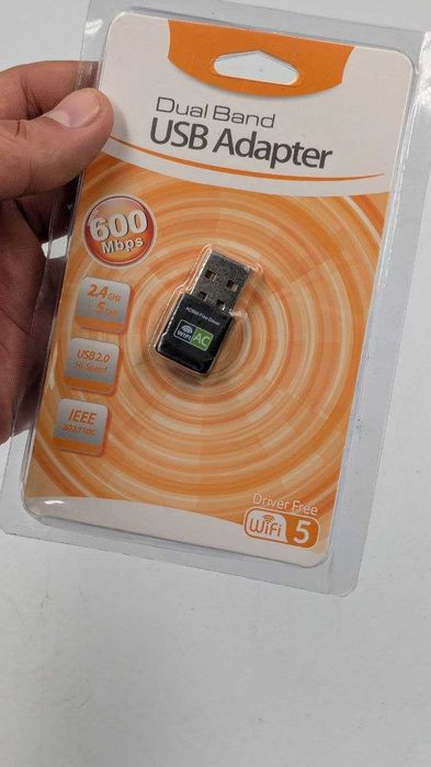 Wi-Fi адаптер Dual Band USB (2.4GHz + 5GHz, 600 Mbps)