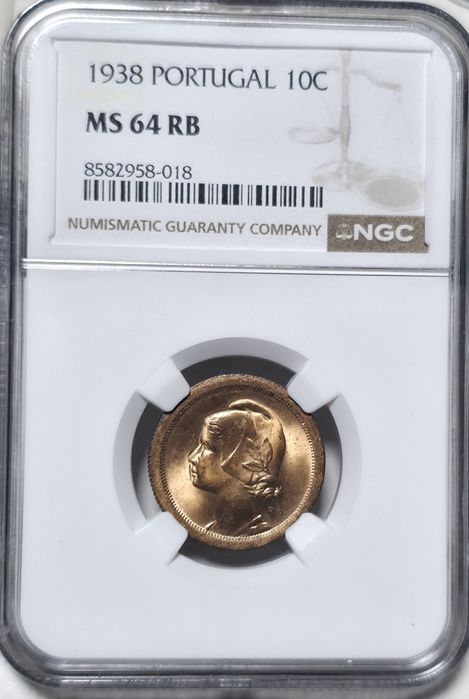 10 centavos 1938 MS64 RB