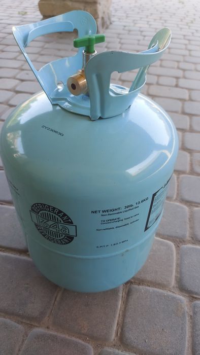 Балон газовий 12л з латунним перехідником під шланг 21.8 ліва різьба