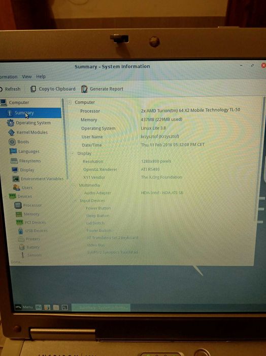 Dell 1501 + zasilacz stan dobry Darmowa Wysyłka