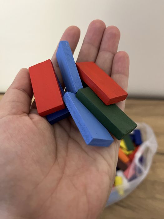 Деревяні іграшки каталка кубики посуд фрукти