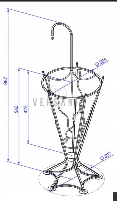 Parasolnik metalowy, pojemnik na parasole ażurowy design