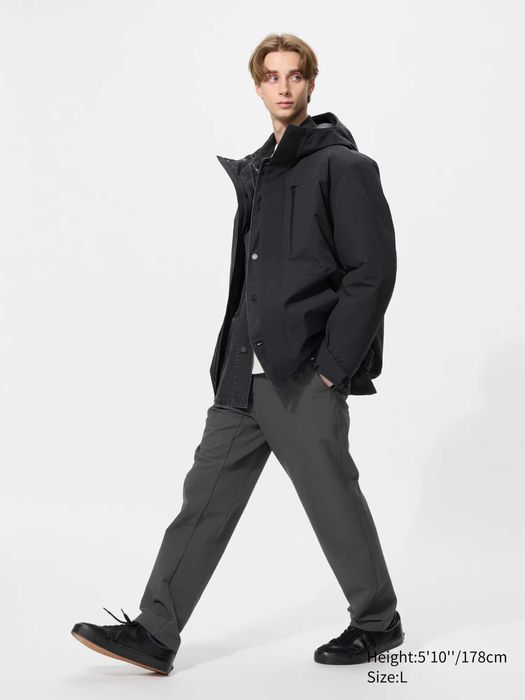 Штани Uniqlo чоловічі, темно-сірі, утеплені, нові