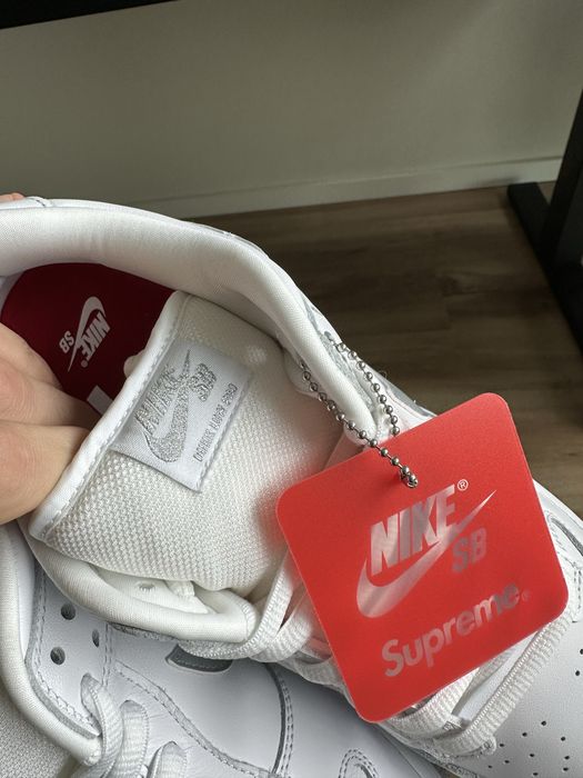 Supreme x Nike Dunk Low SB (White Metallic Silver)