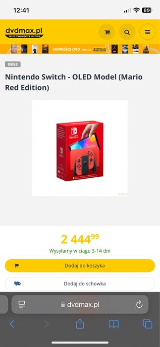 Nintendo Switch OLED RED GWARANCJA dokupiona limitowana wersja