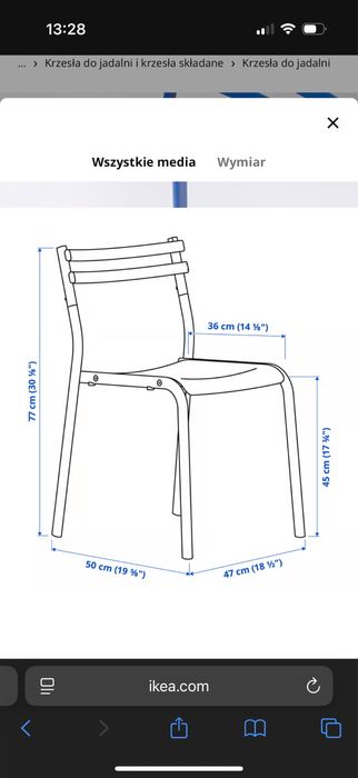 Krzesła niebieskie matalowe Ikea Genesön 7 sztuk
