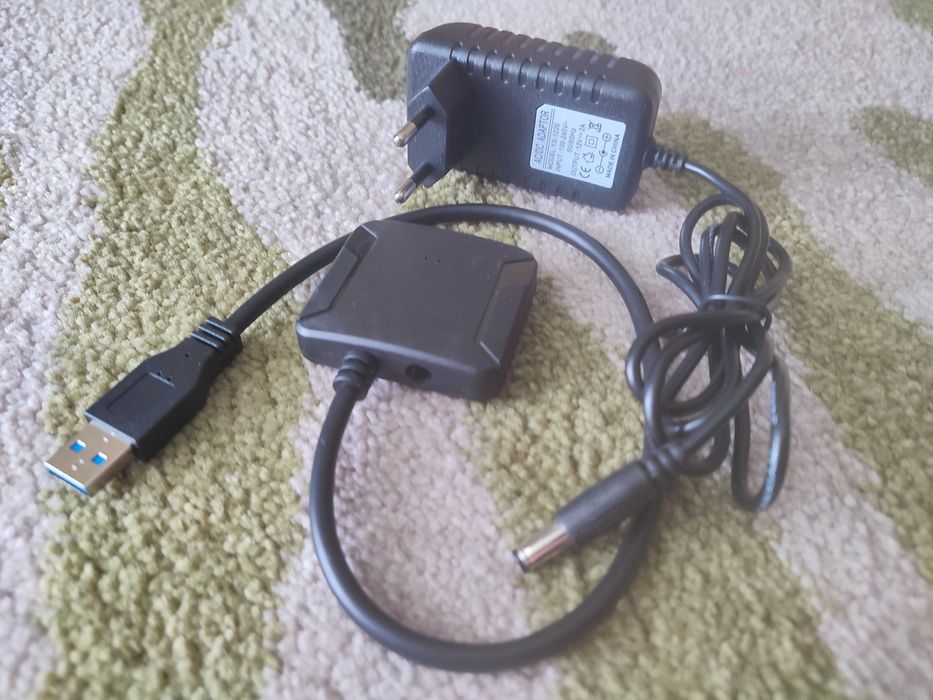 Adapter SSD, HDD 2,5'' 3,5'' SATA-USB 3.0 + zasilacz. Fabrycznie nowe.