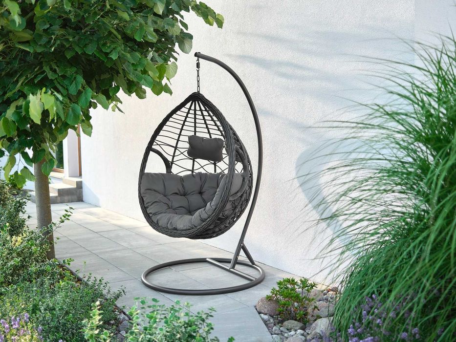 FOTEL Wiszący Bujany Ogrodowy Kosz HUŚTAWKA Kokon PREMIUM + Poduszki