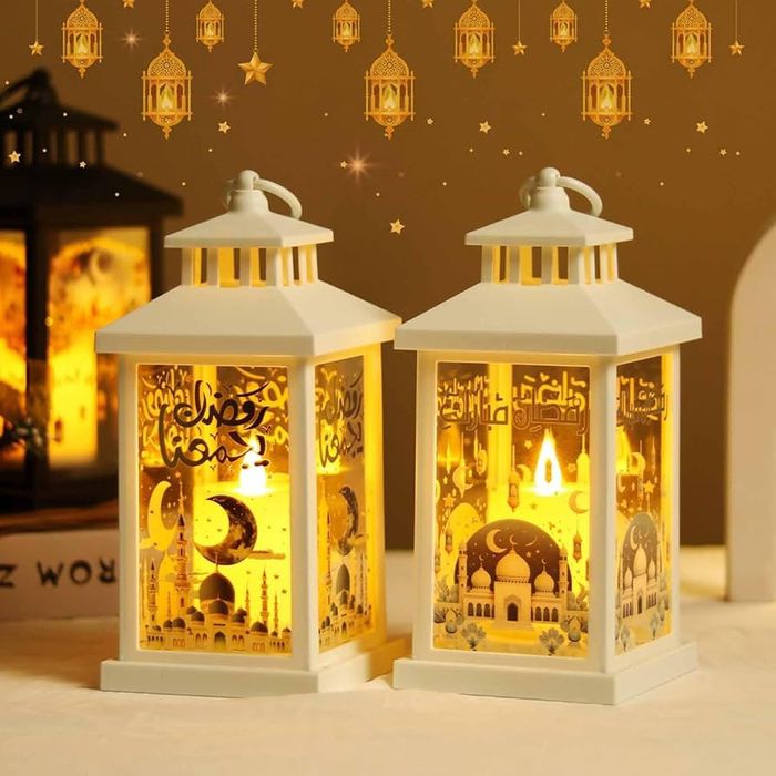 Zecnaud 2 sztuki lampionów dekoracyjnych białe Ramadan