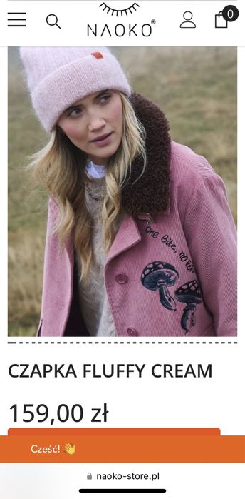 Czapka naoko jasnoróżowa