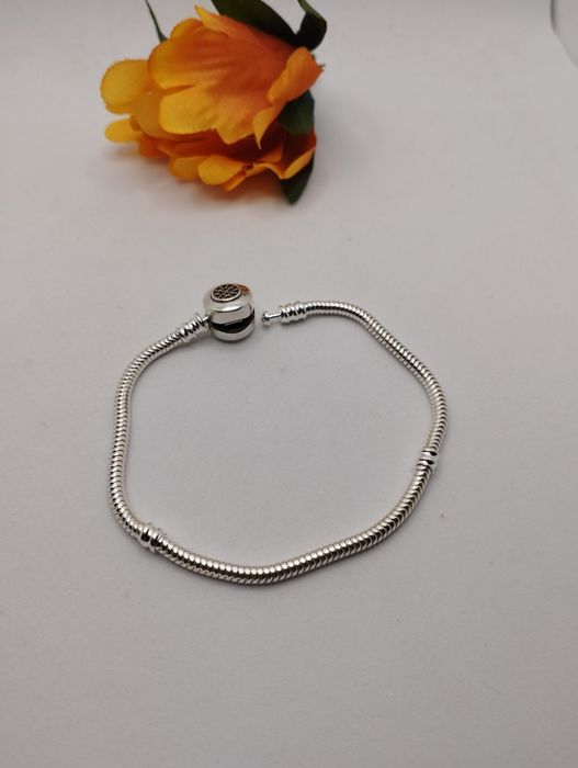 Srebrna bransoletka, Pandora, próba 925, długość 20 cm