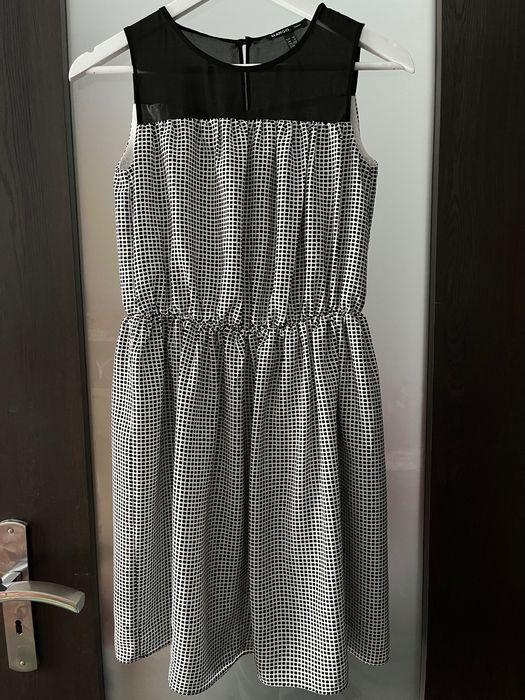 Mango sukienka XS biało czarna