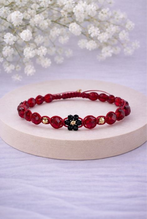 Zestaw bransoletek - czerwona i rozowa