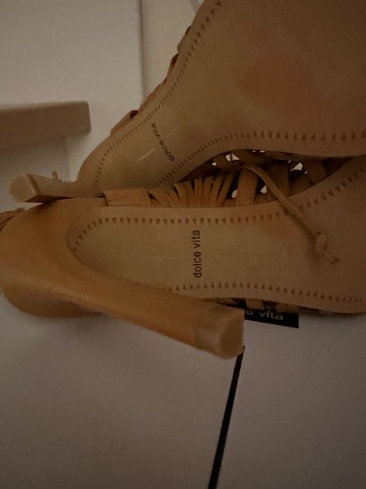 Szpilki damskie rozm 39,5 nowe, skora, camel