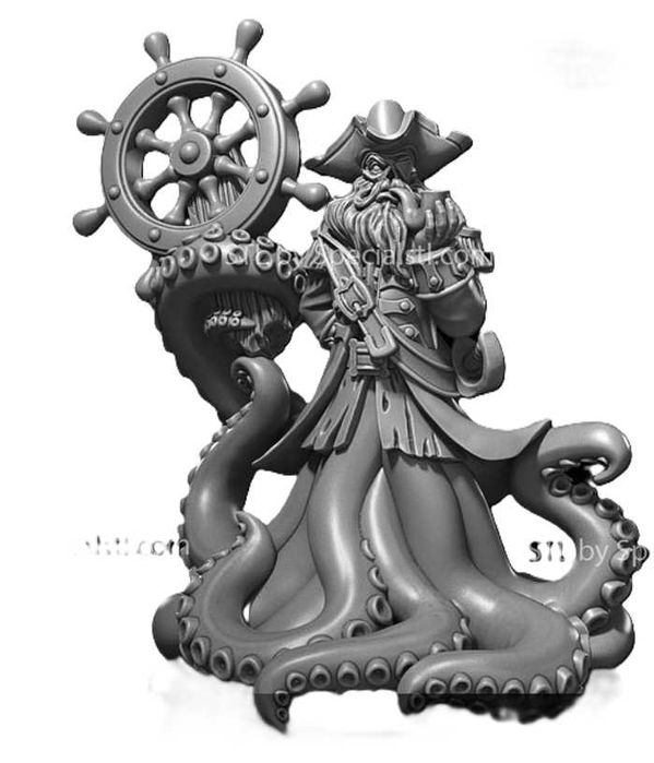 Kapitan Piratów rpg dnd wydruk 12k wysokość 65 mm