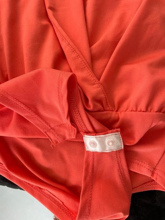 Elastyczne body koralowe pomarańczowe w r XS elastyczne dekolt w serek