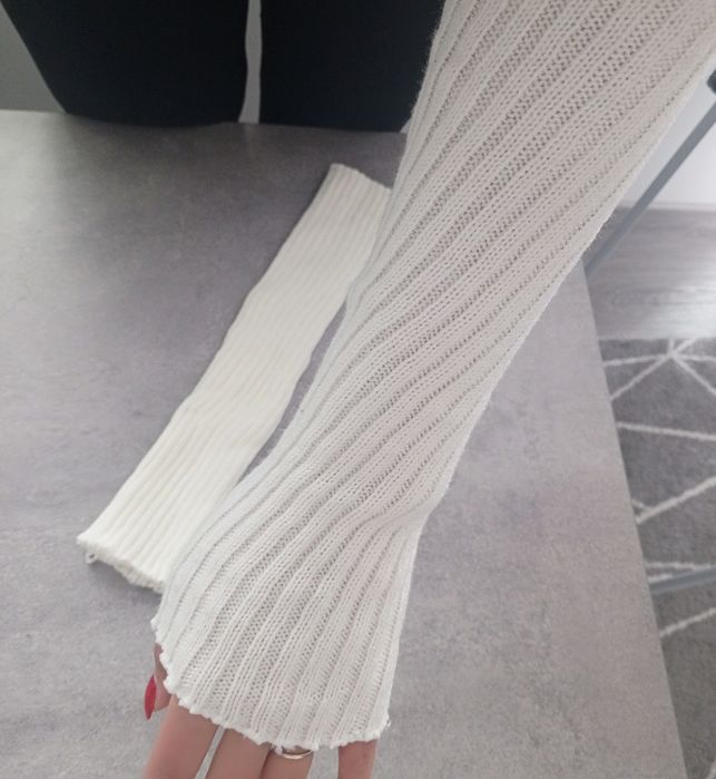 Ocieplacze na ręce kremowe damskie