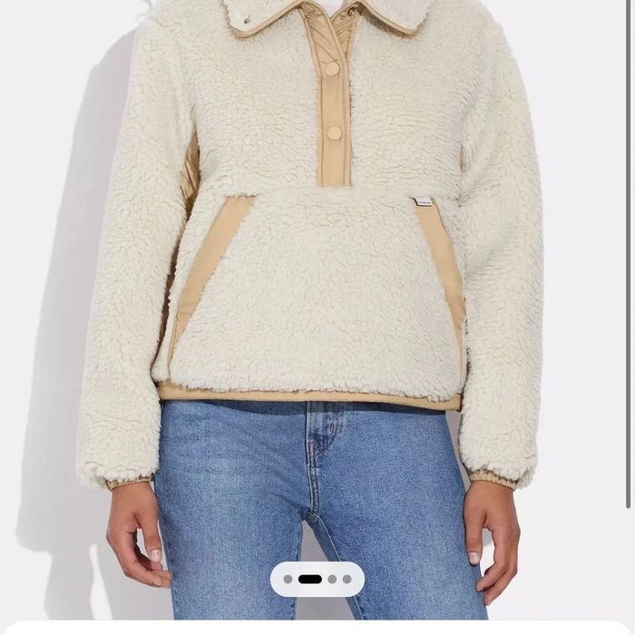 анорак Coach Sherpa Pull Over In Recycled Polyester тоді плюшева куртка хс