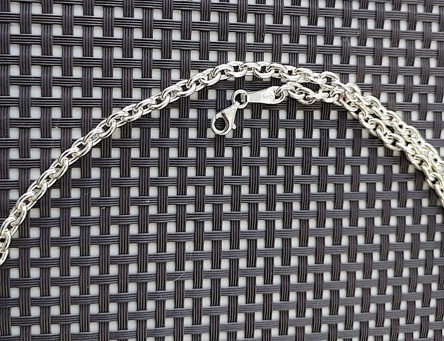 Серебряная цепочка якорное плетение с родированием. Италия. 925 проба.