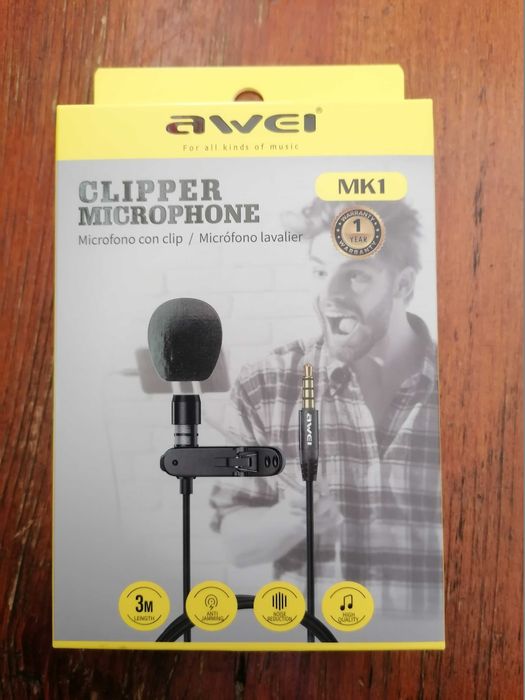 Мікрофон дротовий з кліпсою для телефона