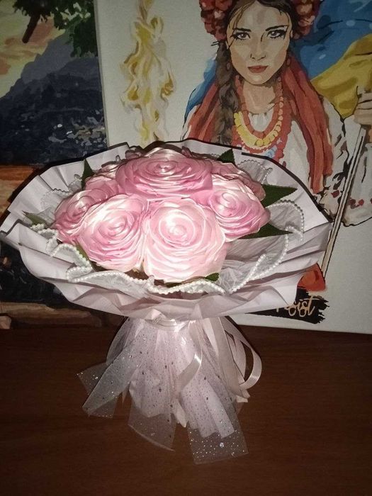 Букет рожевих троянд