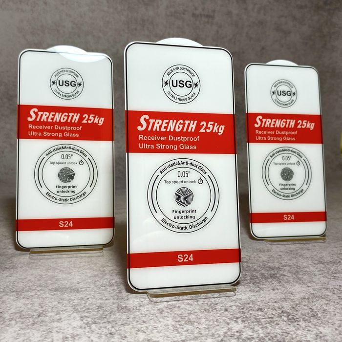 НОВИНКА Захисне скло Samsung S24/S25/S26, Premium glass USG, Защитное стекло Самсунг, Відбиток працює