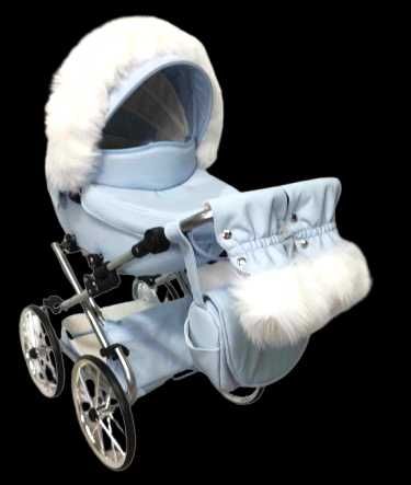 Duży Wózek Dla Lalek Głęboki Retro Darsi Eko Skóra Jackmar