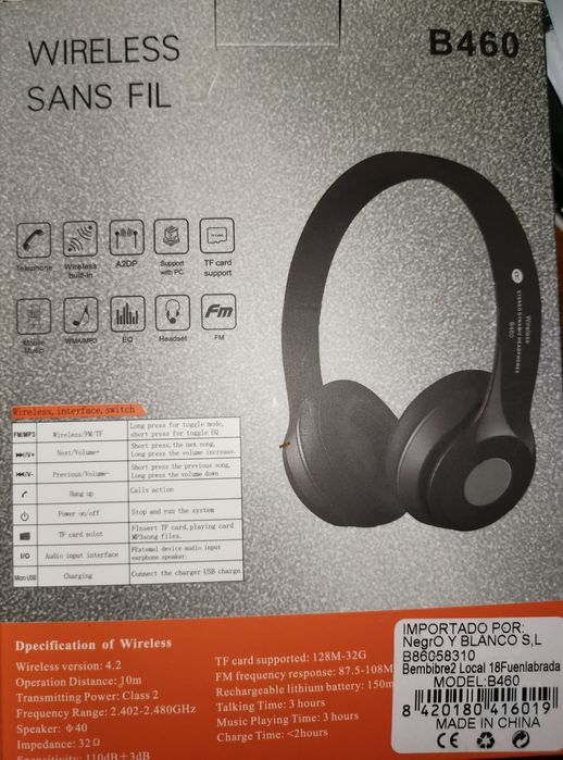 Bluetooth headphones B460