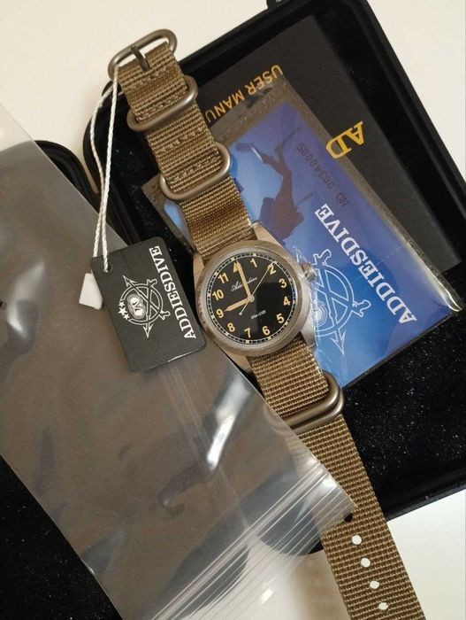 Годинник Військово-польовий тактичний ADDIESDIVE 36mm кварц VH31 WR100 *гарантія