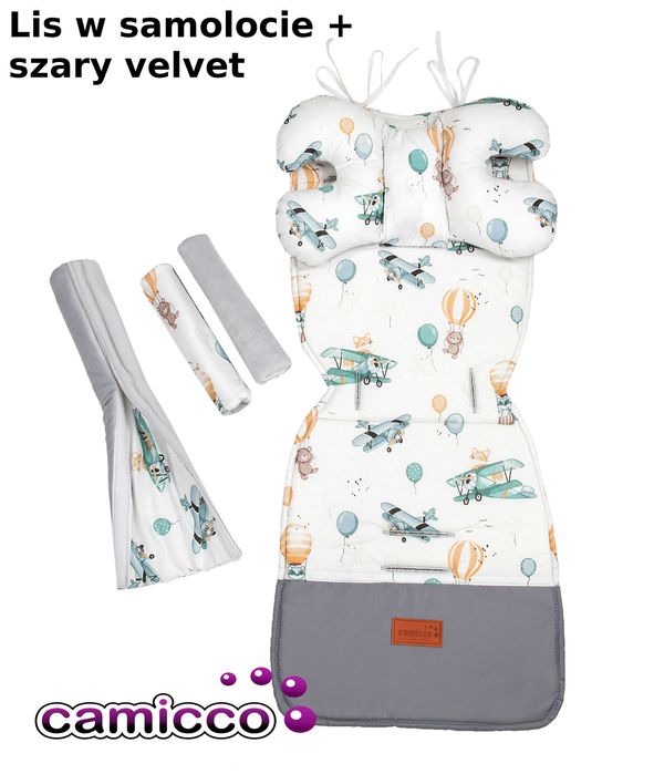 WKŁADKA dwustronna wózka SPACERÓWKI VELVET wkładki wózków ZESTAW