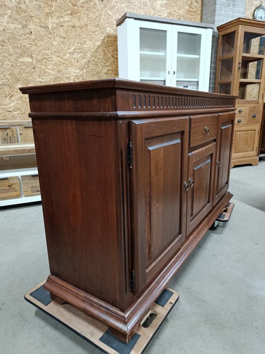 Komoda drewniana klasyczna 160 cm, brązowa