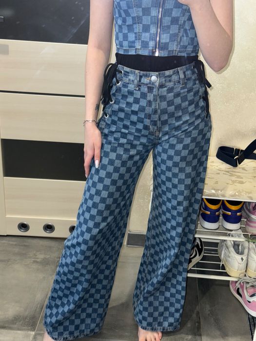 Костюм джинси,топ на замок,спідниця