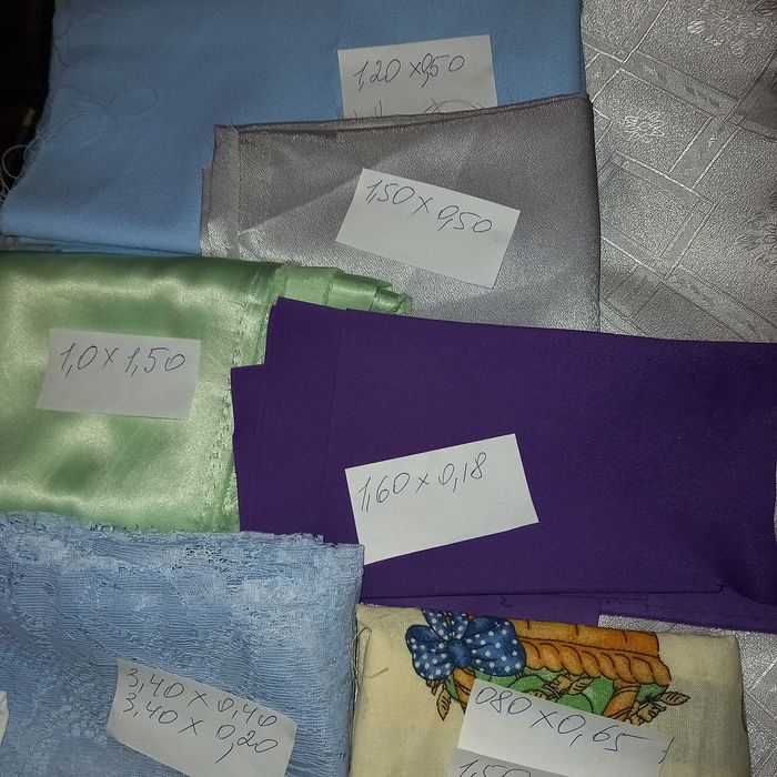 Ткань небольшие остатки  цена за все  125гр.