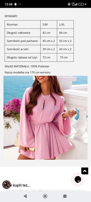 Kombinezon pudrowy róż S/M