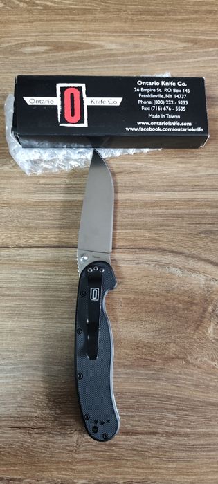 Nóż składany Ontario RAT 1 Folder Silver Plain Black Handle