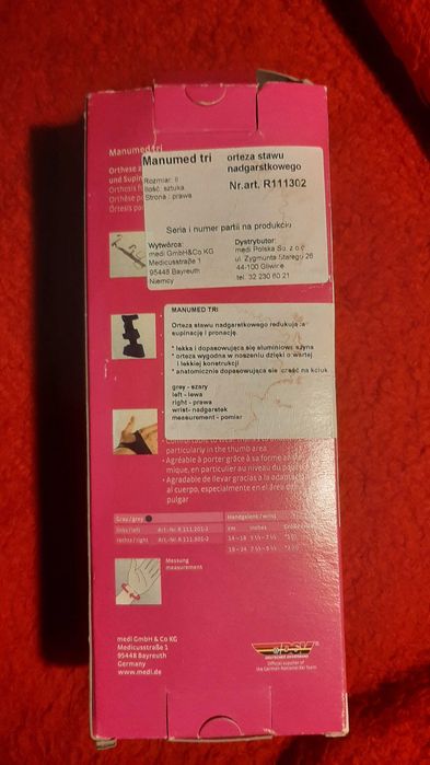 Orteza stawu nadgarstkowego