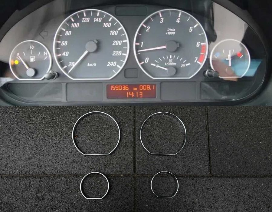 Кольца в приборку, приборную панель, панель приборов E46 БМВ