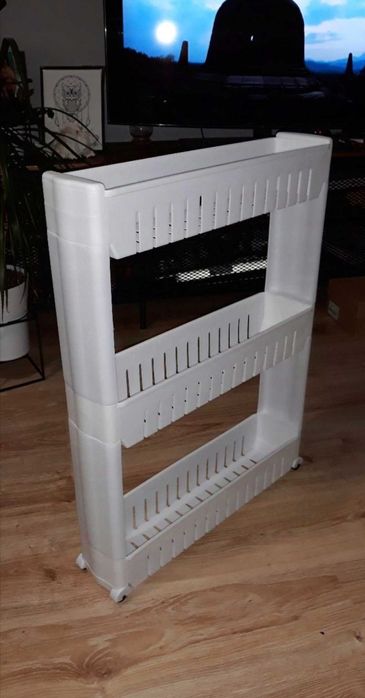 Biały Mobilny Wózek na Kółkach do Łazienki