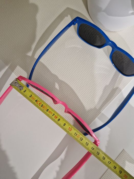 2x okulary przeciwsłoneczne Woolworth plastikowe /  różowe i  niebiesk