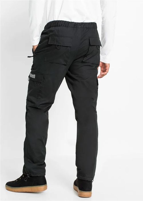 B.P.C męskie spodnie czarne ocieplane z gumką w talii ^60