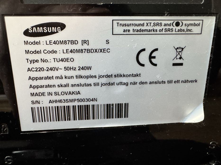 2x Televisão Samsung 40" LE40M87BDC/CEX para Reparacão/Peças