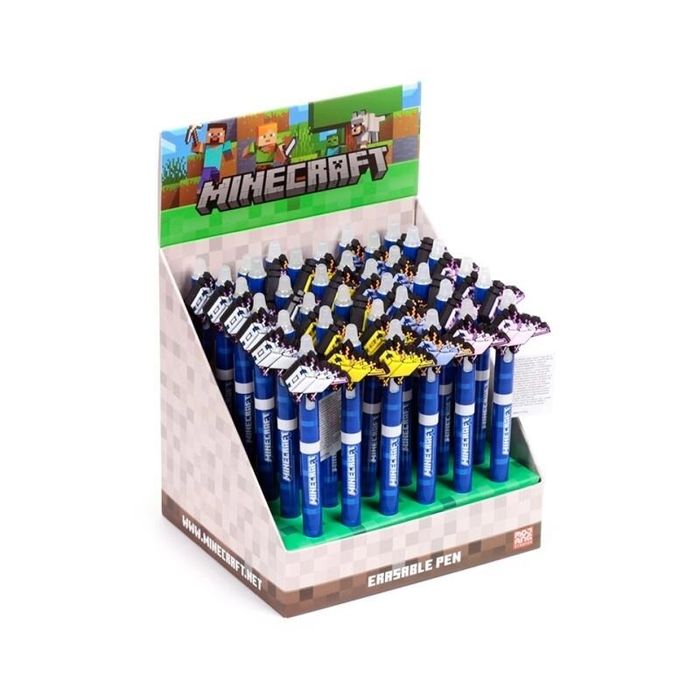 Długopis zmazywalny z nakładką Minecraft (36szt) Puckator ,150x20 mm