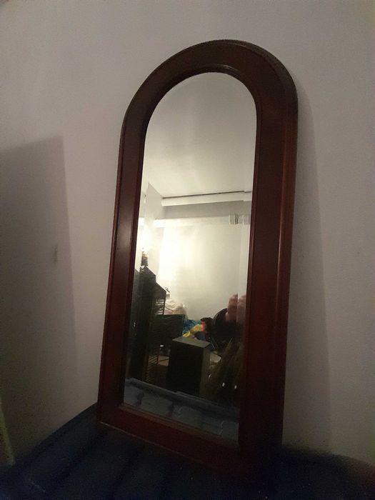 Espelho mogno com vidro bijoutet