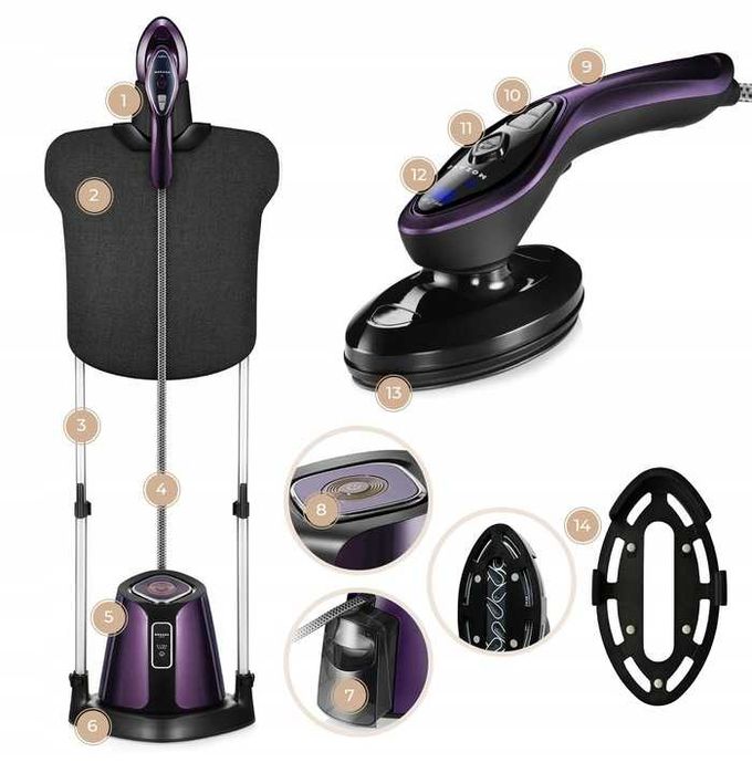 ROZKŁADANA Parownica do ubrań steamer parowy żelazko do ubrań 3w1